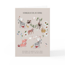 Sloth | Neue Baby Glückwunsch Grußkarte