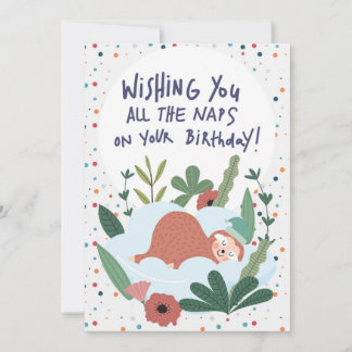 Sloth Nickerchen Lazy Birthday - Thema Polka Karte