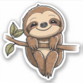 Sloth Niedlich Sloth Niedlicher Cartoon Aufkleber (Vorderseite)