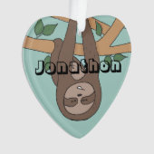 Sloth niedliche Weihnachtsfeiertage Namensdekorati Ornament (Vorderseite)