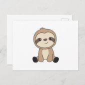 Sloth Niedlicher Tiere für Kinder an sonnigen Plät Postkarte (Vorne/Hinten)