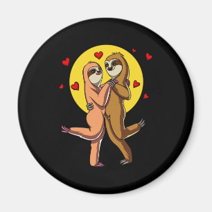 Sloth-niedliches Paar-Valentinstag-Tier Magnet