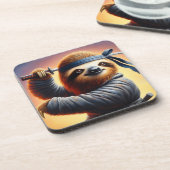 Sloth Ninja Getränkeuntersetzer (Linke Seite)