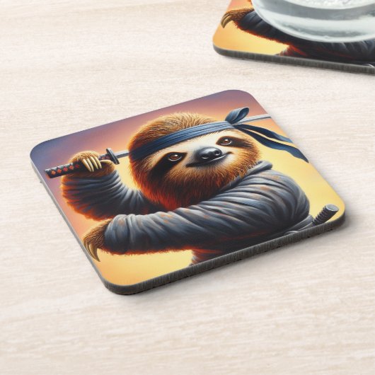 Sloth Ninja Getränkeuntersetzer (Linke Seite)