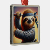 Sloth Ninja Ornament Aus Metall (Rechts)