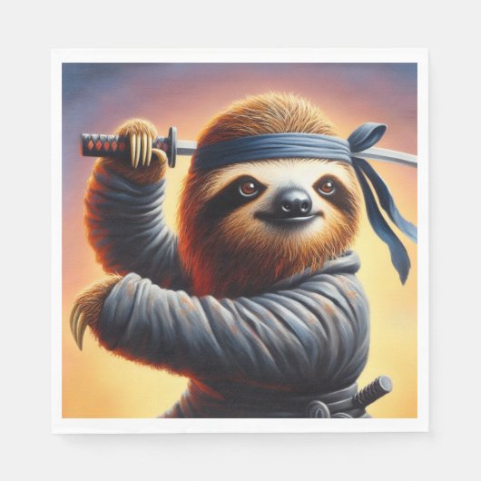 Sloth Ninja Serviette (Vorderseite)