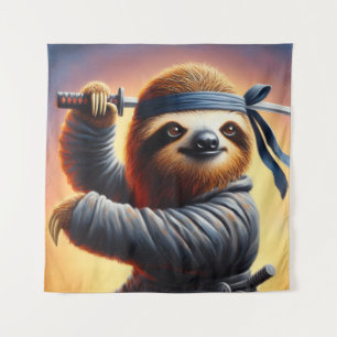 Sloth Ninja Wandteppich