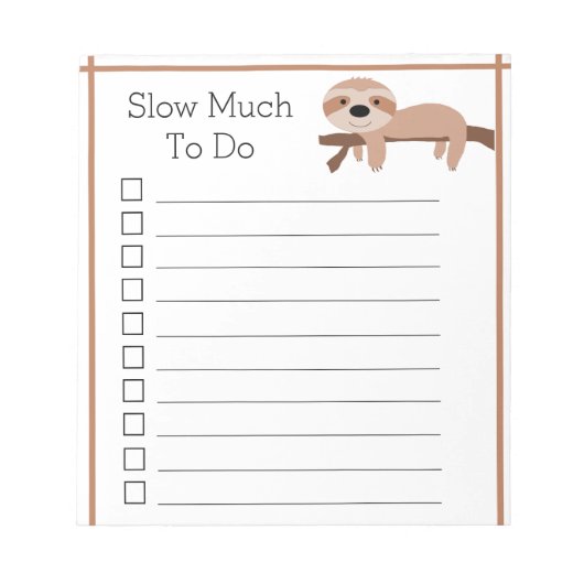 "Sloth" Notepad Notizblock (Vorderseite)