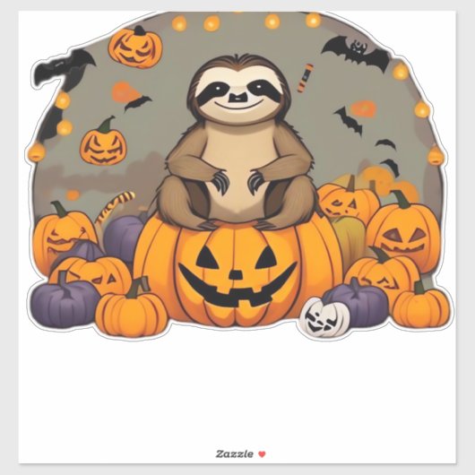 Sloth-o-ween Classic-T - Shirt Aufkleber (Blatt)