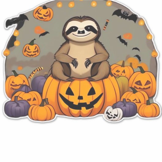 Sloth-o-ween Classic-T - Shirt Aufkleber (Vorderseite)