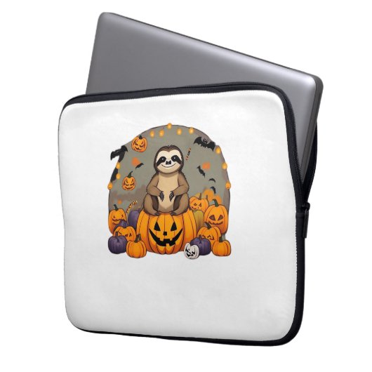 Sloth-o-ween Classic-T - Shirt Laptopschutzhülle (Vorderseite Links)