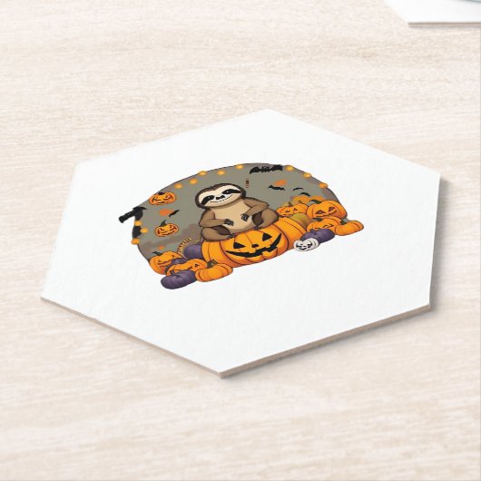 Sloth-o-ween Classic-T - Shirt Untersetzer (angewinkelt)