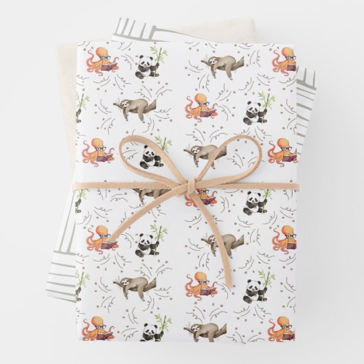 Sloth Octopus Panda Party Geschenkpapier Set (Beispiel)