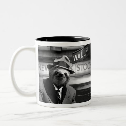 Sloth of Wall Street Zweifarbige Tasse (Links)