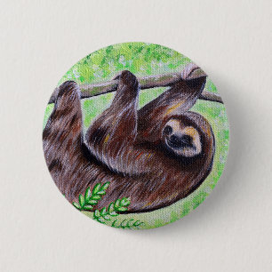 Sloth Painting Button