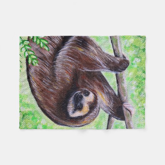 Sloth Painting Fleecedecke (Vorderseite (Horizontal))