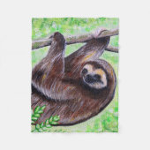 Sloth Painting Fleecedecke (Vorderseite)