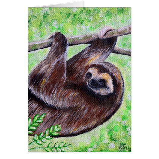 Sloth Painting Grußkarte (Vorne)