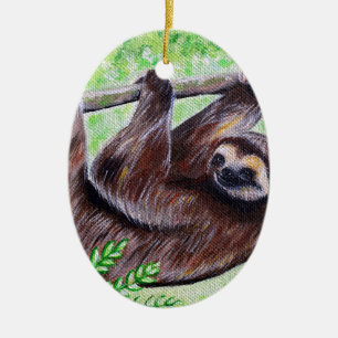 Sloth Painting Keramikornament