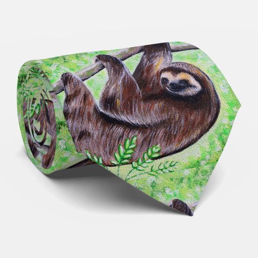 Sloth Painting Krawatte (Gerollt)