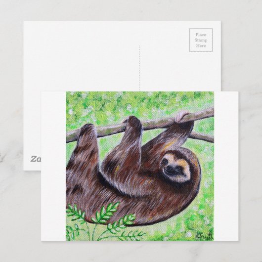 Sloth Painting Postkarte (Vorne/Hinten)