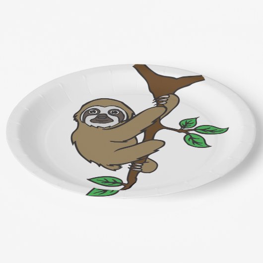 Sloth-PapierTeller Pappteller (Schrägansicht)