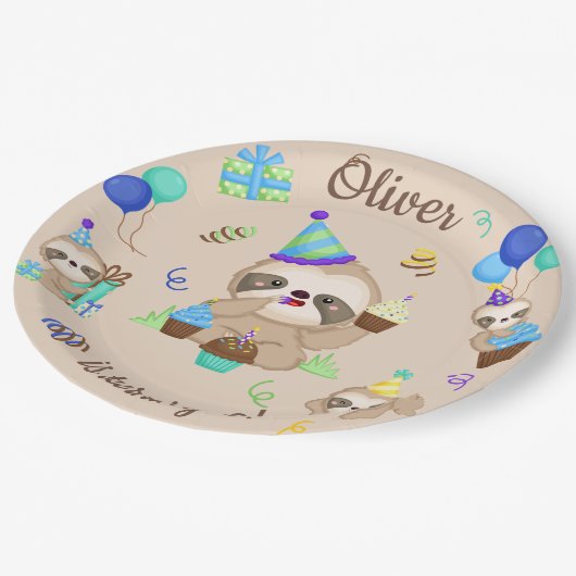 Sloth Party Paper Teller (Schrägansicht)