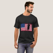 Sloth Patriotic American Flag T-Shirt (Vorne ganz)