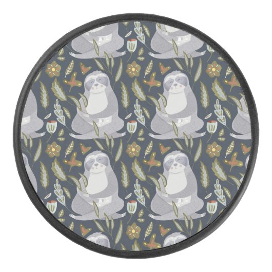 Sloth Pattern Eishockey Puck (Vorderseite)
