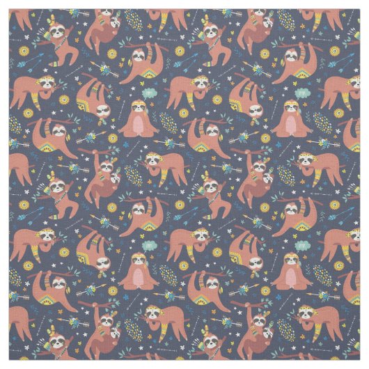 Sloth Pattern Fabric Stoff (Muster)