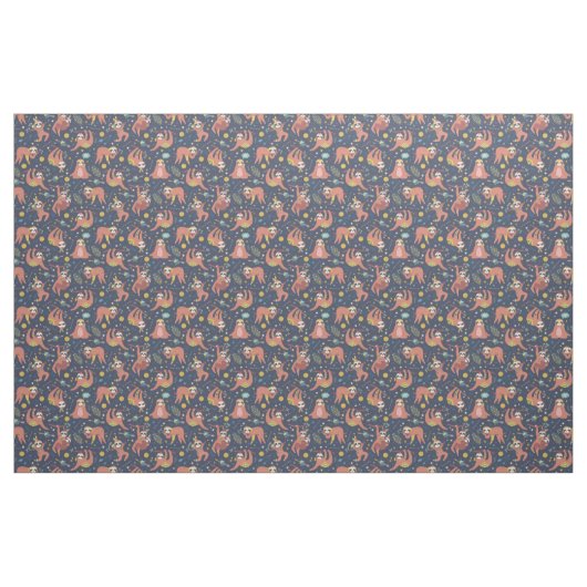 Sloth Pattern Fabric Stoff (Fat Quarter (45,7 x 55,9 cm))