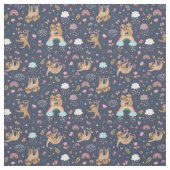 Sloth Pattern Fabric Stoff (Muster)