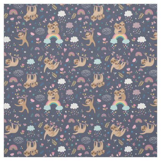 Sloth Pattern Fabric Stoff (Muster)