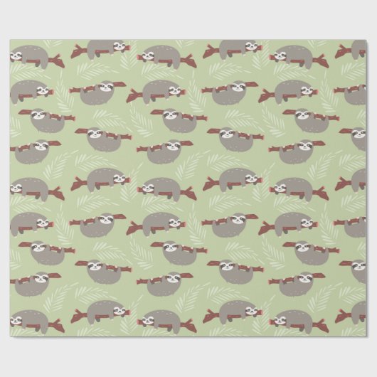 Sloth Pattern Geschenkpapier (Flach)