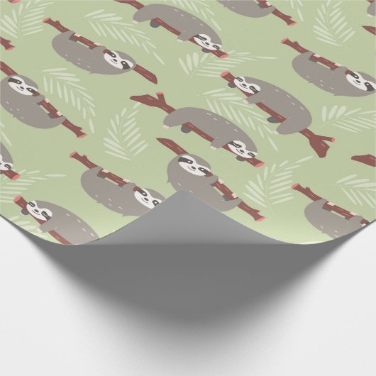 Sloth Pattern Geschenkpapier (Ecke)