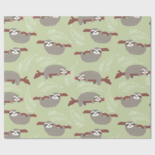 Sloth Pattern Geschenkpapier (Flach)