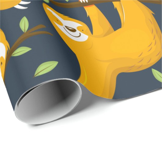Sloth Pattern Geschenkpapier (Rolleneckpunkt)