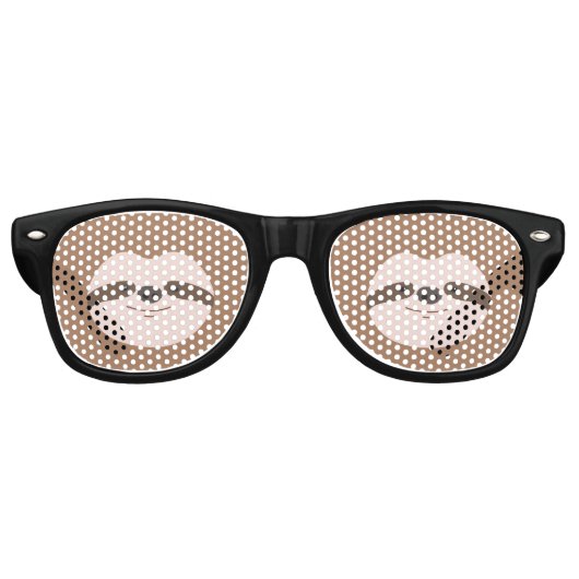 Sloth Pattern Retro-Sonnenbrille Partybrille (Vorderseite)
