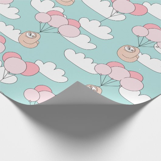 Sloth Pattern Wrapping Paper Geschenkpapier (Ecke)
