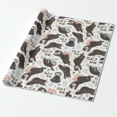 Sloth Pattern Wrapping Paper Geschenkpapier (Ungerollt)