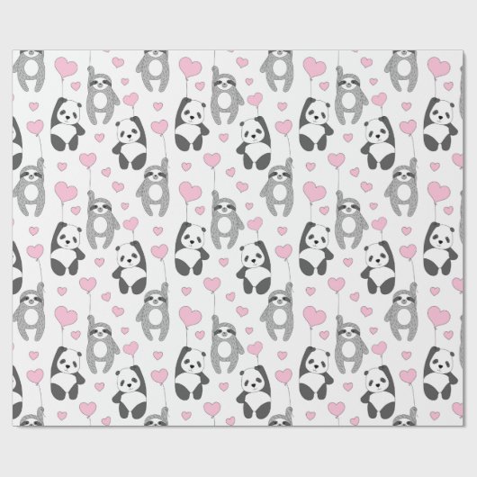 Sloth Pattern Wrapping Paper Geschenkpapier (Flach)