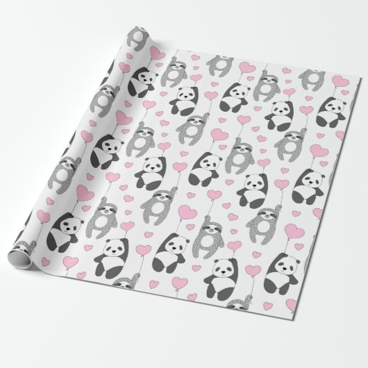 Sloth Pattern Wrapping Paper Geschenkpapier (Ungerollt)