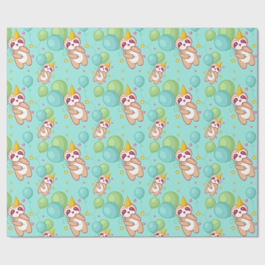 Sloth Pattern Wrapping Paper Geschenkpapier (Flach)