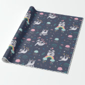 Sloth Pattern Wrapping Paper Geschenkpapier (Ungerollt)