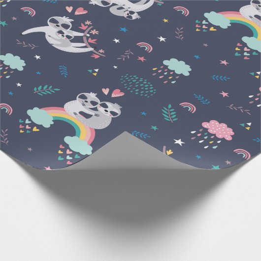 Sloth Pattern Wrapping Paper Geschenkpapier (Ecke)