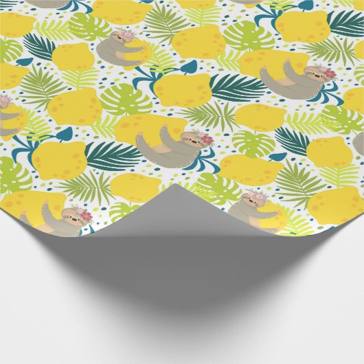 Sloth Pattern Wrapping Paper Geschenkpapier (Ecke)