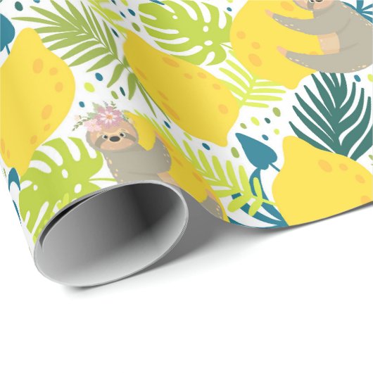 Sloth Pattern Wrapping Paper Geschenkpapier (Rolleneckpunkt)