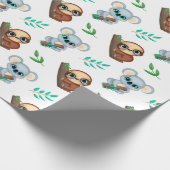 Sloth Pattern Wrapping Paper Geschenkpapier (Ecke)