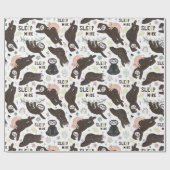 Sloth Pattern Wrapping Paper Geschenkpapier (Flach)