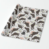 Sloth Pattern Wrapping Paper Geschenkpapier (Ungerollt)